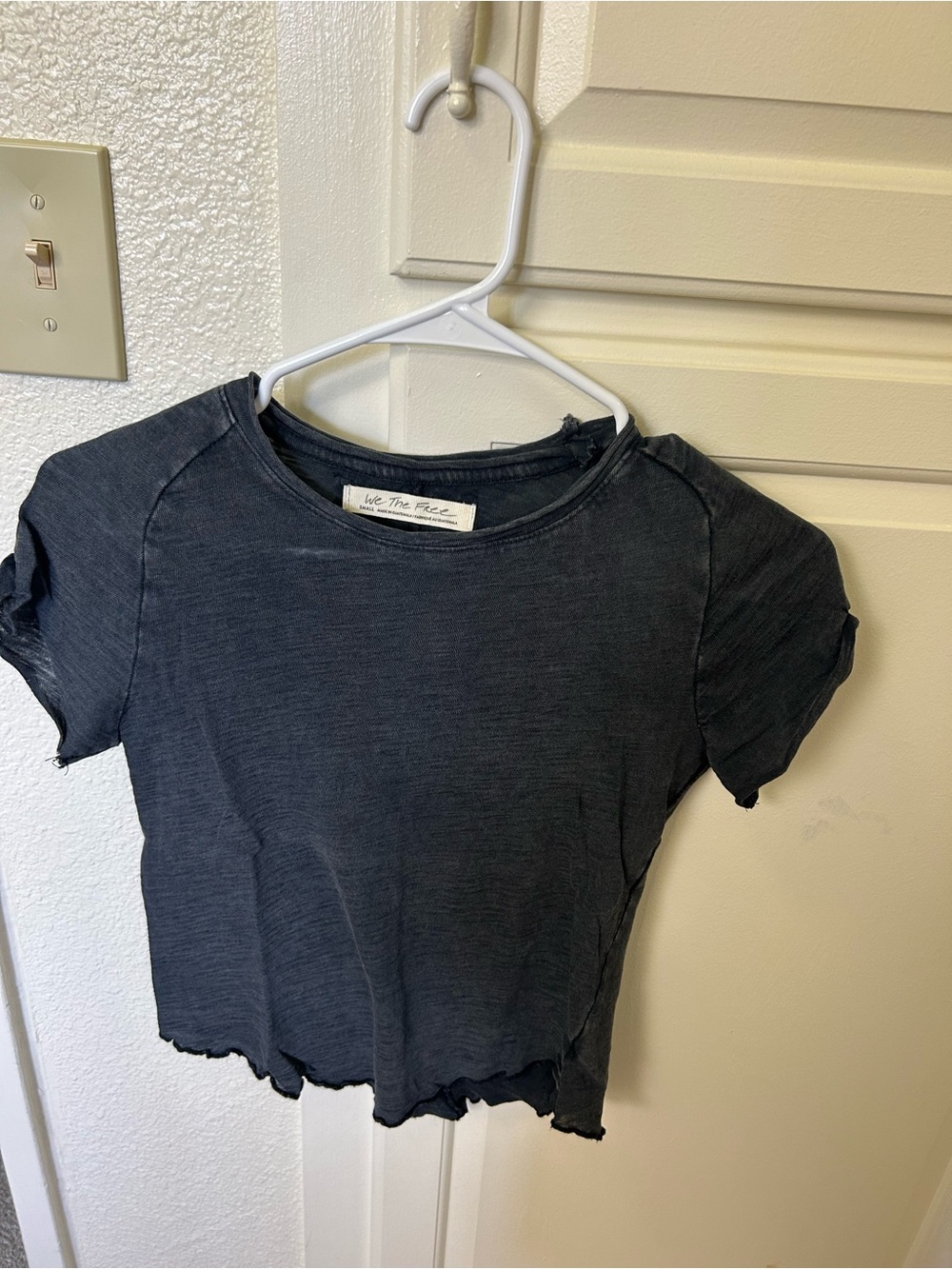 Free People We The Free Charcoal Crop Baby Tee size small